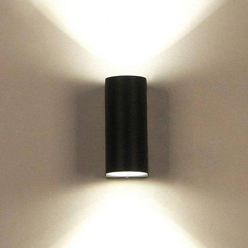 Luz LED de exterior design redondeada en aluminio negro