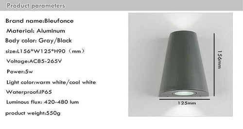 Applique extérieur en aluminium triangulaire Sconce