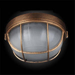 Plafonnier extérieur LED rond à gille vintage