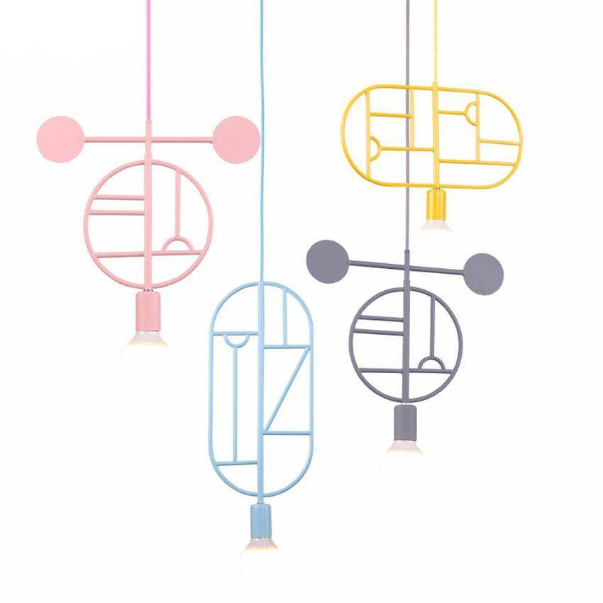 Suspension design moderne à LED formes colorées - vue 3 sur 5