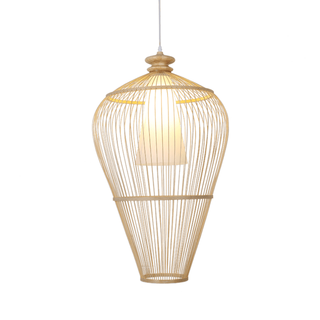 Lámpara de suspensión jaula de bambú Simple