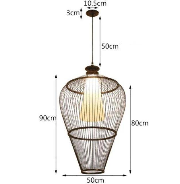 Lámpara de suspensión jaula de bambú Simple