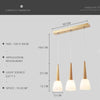 Suspension LED design en verre et bois conique