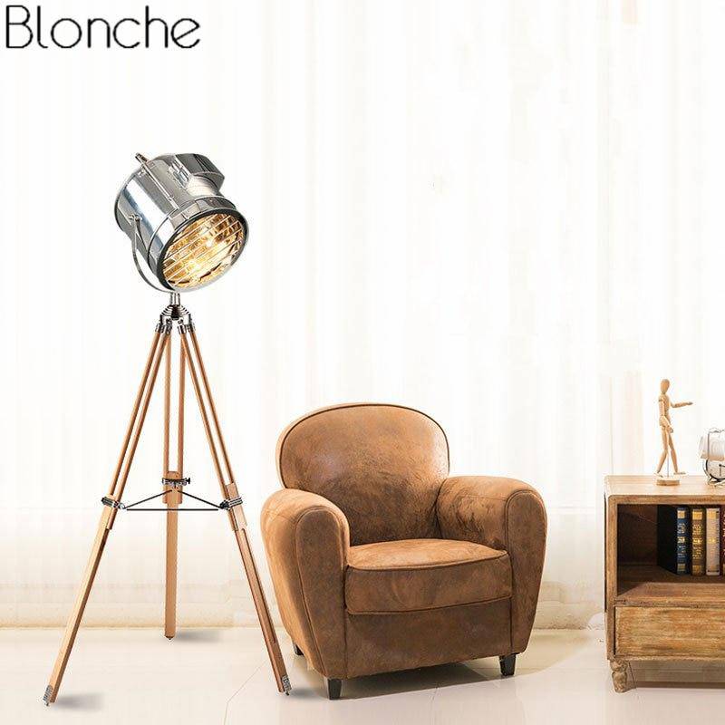 Lampadaire LED projecteur en métal tripode - vue 3 sur 10