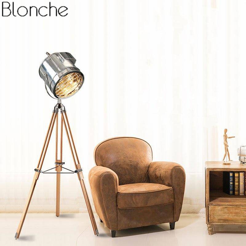 Floor lamp LED metal tripod spotlight