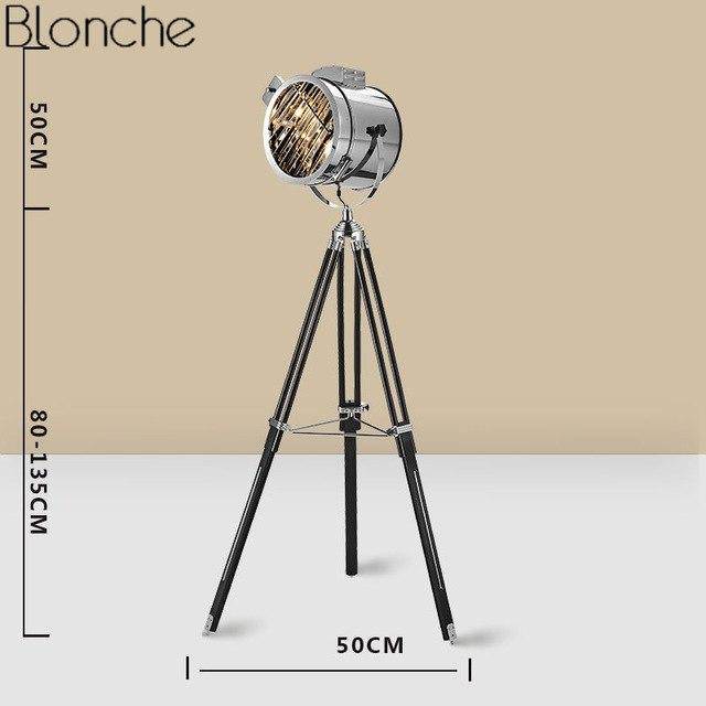 Lampadaire LED projecteur en métal tripode