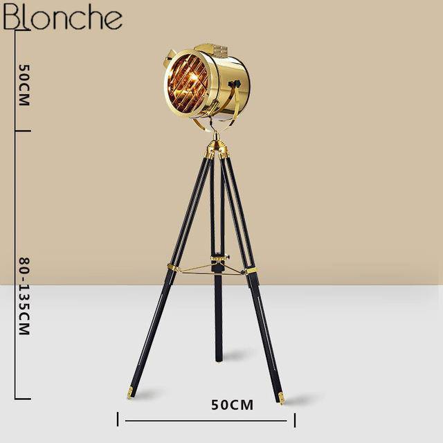 Floor lamp LED metal tripod spotlight