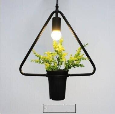 Shape pendant lamp with green plants Trazos