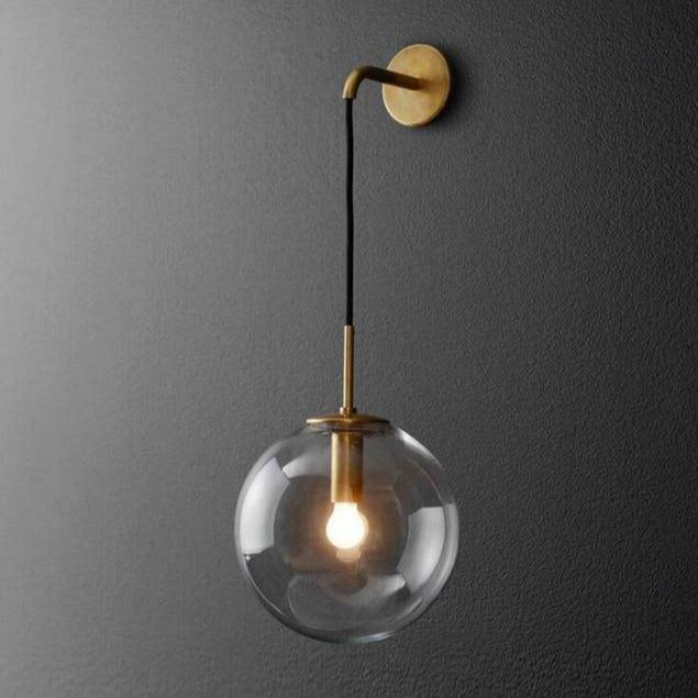 wall lamp wall with hanging glass ball