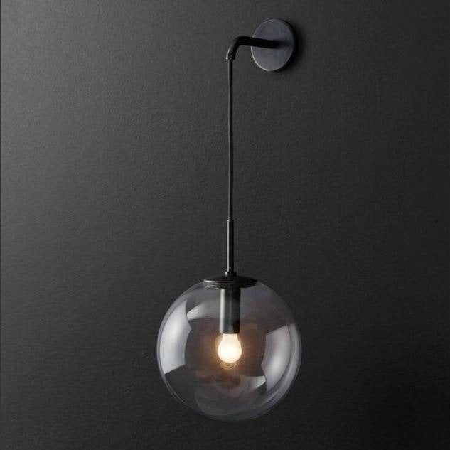 wall lamp wall with hanging glass ball