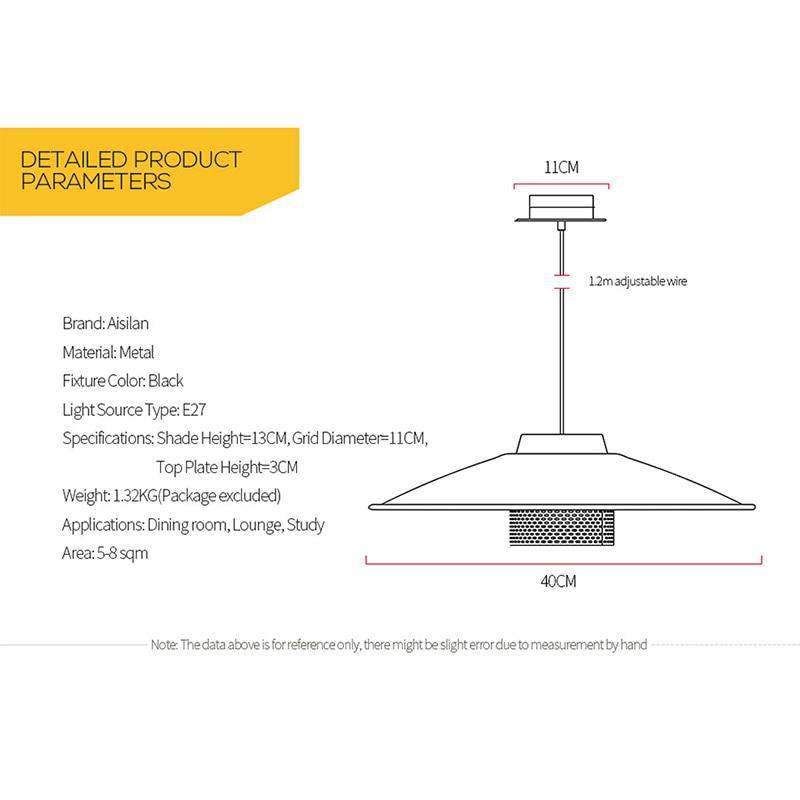 Suspension design LED en métal noir et doré Bar