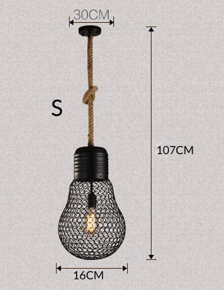 Suspension rustique LED avec imitation ampoule en métal