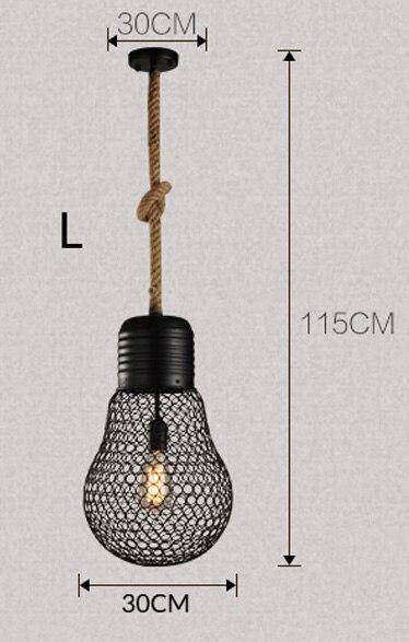 Lámpara de suspensión LED rústico con bombilla de imitación de metal