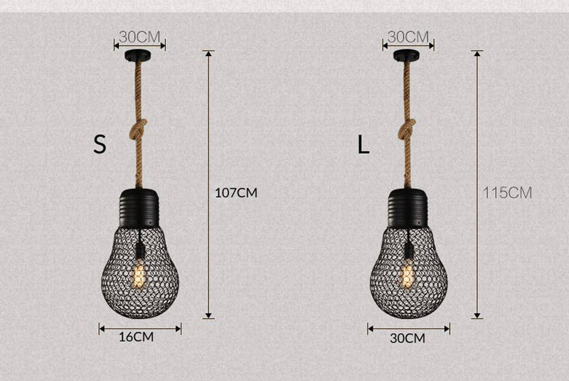 Lámpara de suspensión LED rústico con bombilla de imitación de metal