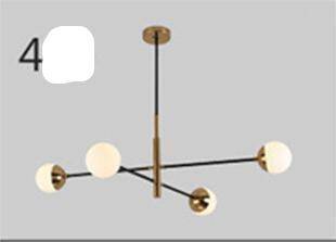 Lustre design à LED avec branches et boules en verre Designer