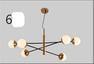 Lustre design à LED avec branches et boules en verre Designer