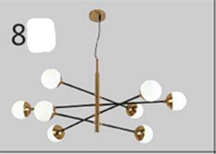 Designer LED chandelier with glass branches and balls