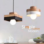 Suspension LED en bois (carré ou rond)
