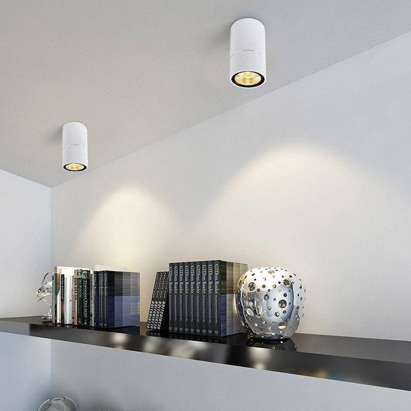 Moderno foco LED redondo Loft con fina línea plateada