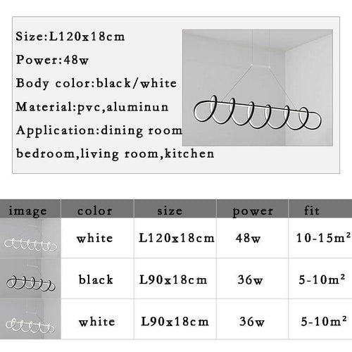 Lustre design LED en spirale suspendu Acrylic