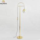 Lampadaire design LED en métal doré avec boule en verre Luxury