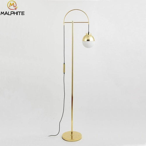 Lampadaire design LED en métal doré avec boule en verre Luxury