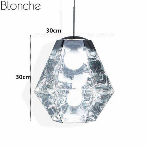 Suspension LED design géométrique en verre Diamond - vue 9 sur 10