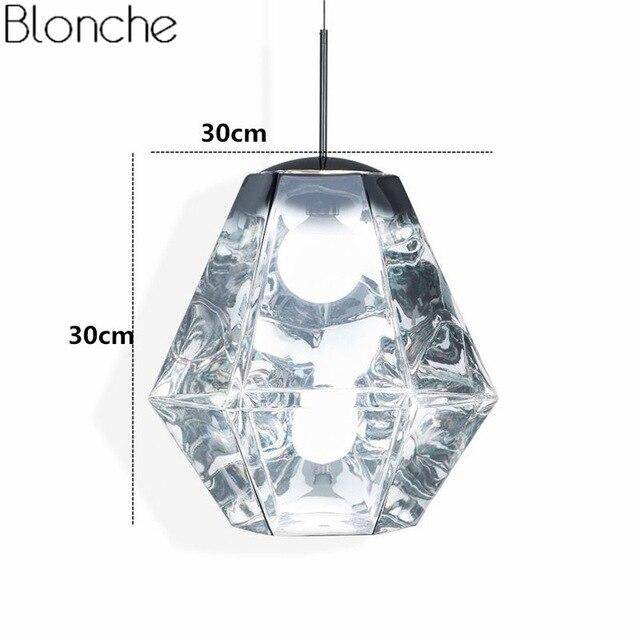 Suspension LED design géométrique en verre Diamond - vue 8 sur 10