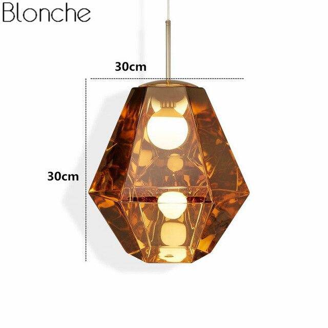 Suspension LED design géométrique en verre Diamond - vue 10 sur 10