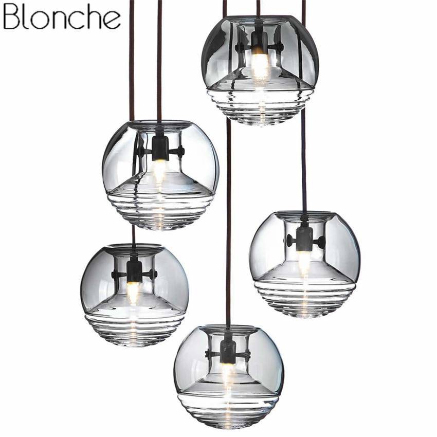 Suspension design boule en verre fumé Flask - vue 2 sur 7