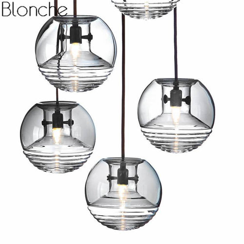 Suspension design boule en verre fumé Flask - vue 4 sur 7