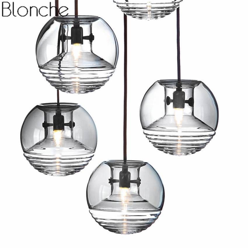 Suspension design boule en verre fumé Flask - vue 3 sur 7