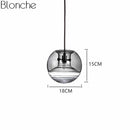 Suspension design boule en verre fumé Flask