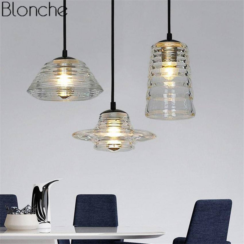 Suspension design en verre fumé à LED Industrial