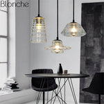 Suspension design en verre fumé à LED Industrial