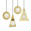 Suspension design dorée en forme de rond ou de triangle à LED