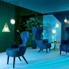 Suspension design dorée en forme de rond ou de triangle à LED