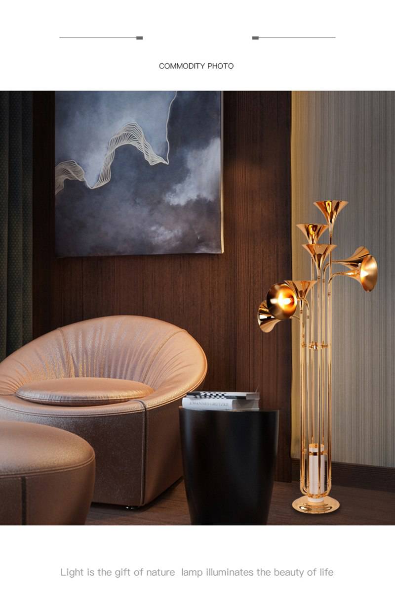 Floor lamp modern gold LED design Foyer