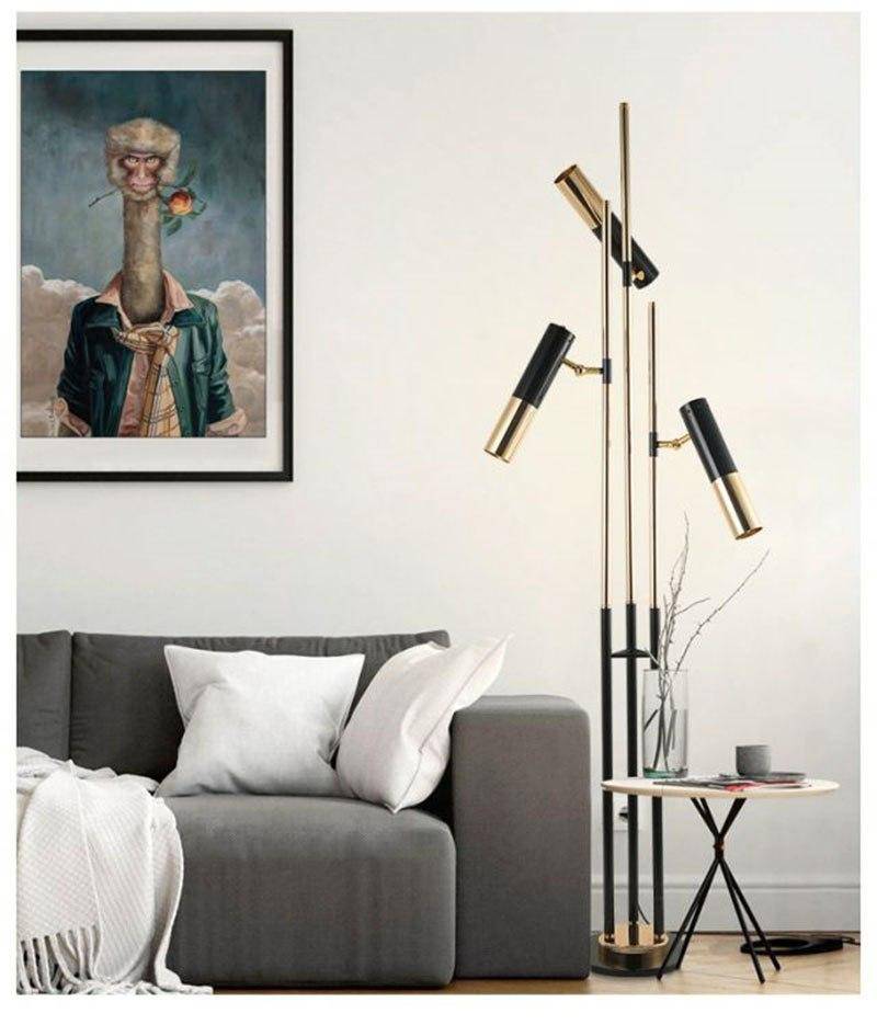 Lampadaire design LED tripes pied et lampes dirigeables Floor