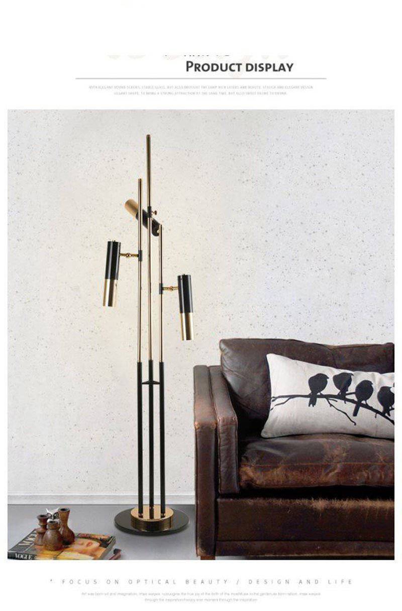 Lampadaire design LED tripes pied et lampes dirigeables Floor