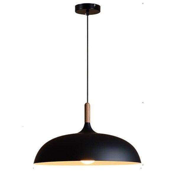 Lámpara de suspensión design LED con pantalla metálica negra redondeada Creative