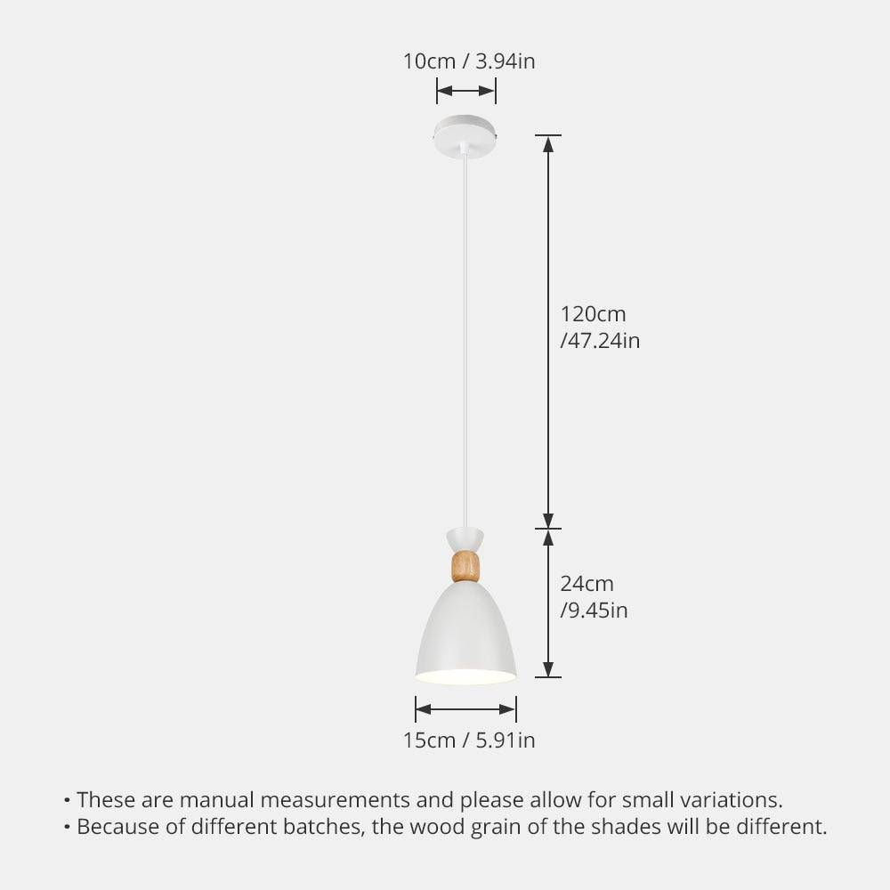 Suspension design LED en métal et bois Wood - vue 8 sur 8
