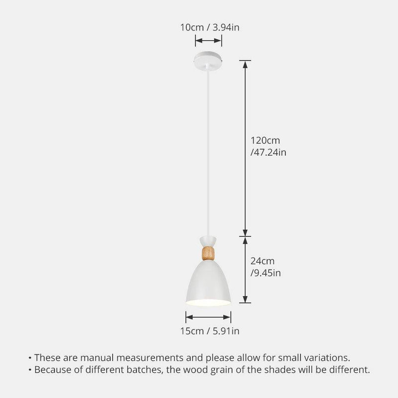 Suspension design LED en métal et bois Wood