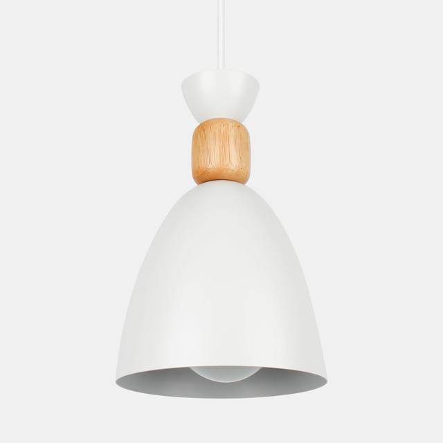 pendant light LED design in metal and wood Wood