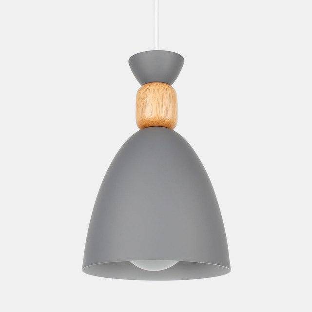 pendant light LED design in metal and wood Wood