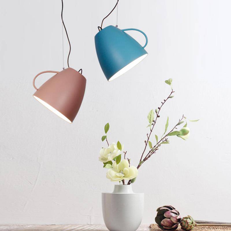 Suspension LED moderne spot en forme de tasse colorée Creative