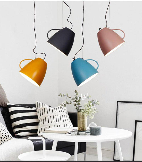 Suspension LED moderne spot en forme de tasse colorée Creative