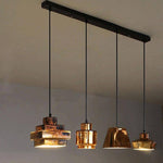 Suspension design LED style cuivre (plusieurs formes)