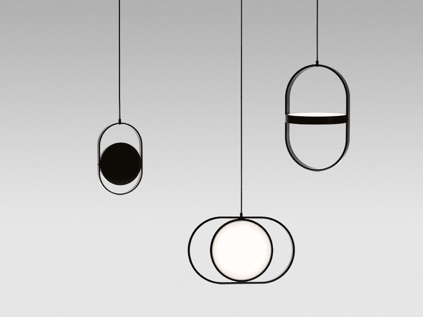 Suspension design lampe ronde ajustable encerclée Line - vue 5 sur 12