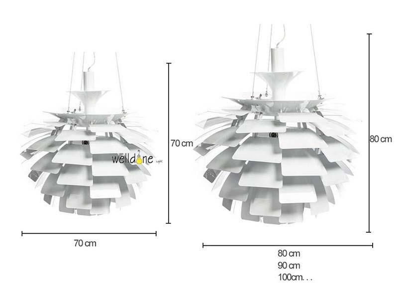 Lámpara de suspensión design nórdica en forma de flor de aluminio